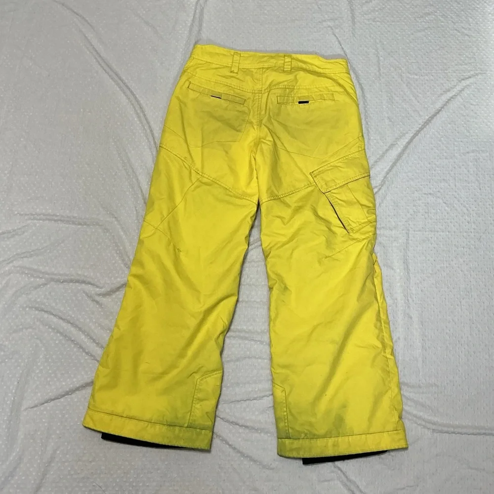 OBERMEYER Juniors Kids 12 Vibrant Neon Yellow PIKE Cargo Ski Snow Pants 12